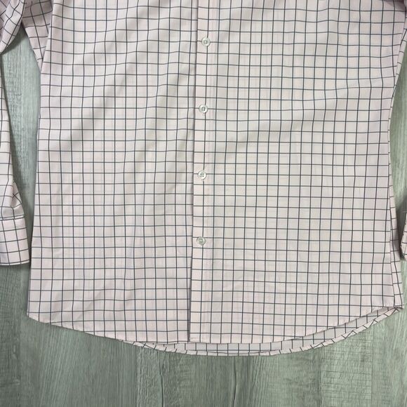 Mizzen + Main Leeward Shirt Mens Large Trim Pink White Check Golf Casual P - Picture 4 of 11